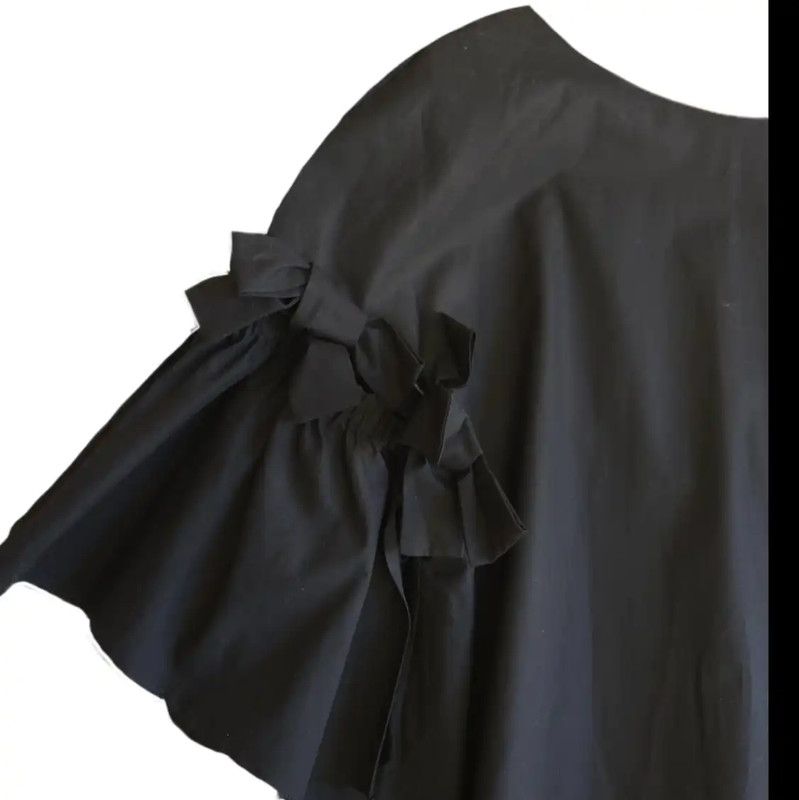 Fendi Fendi Black Summer Cotton Dress with Bow 0089 Size L / US 10 / IT 46 - 4 Thumbnail