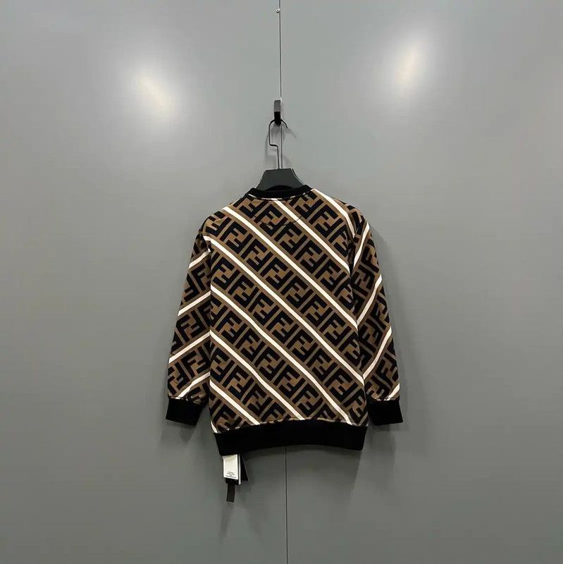 Fendi Fendi Brown Cotton Logo Long Sleeve Sweatshirt 0089 Size S / US 4 / IT 40 - 2 Thumbnail