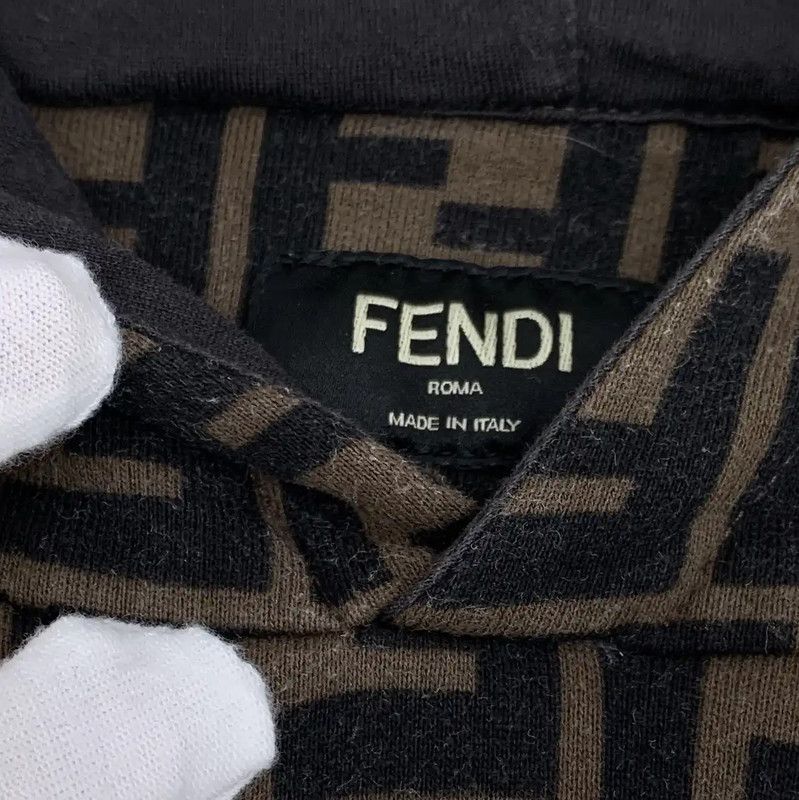 Fendi Fendi Brown Cotton Women's Hoodie 0089 Size L / US 10 / IT 46 - 7 Thumbnail