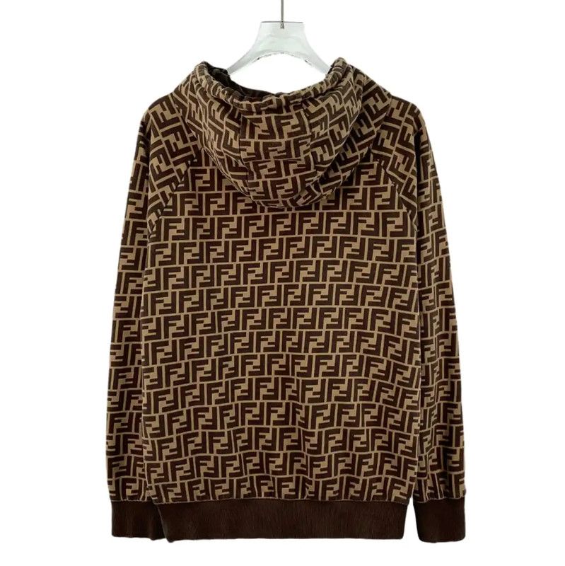 Fendi Fendi Brown Cotton Women's Hoodie 0089 Size L / US 10 / IT 46 - 2 Thumbnail