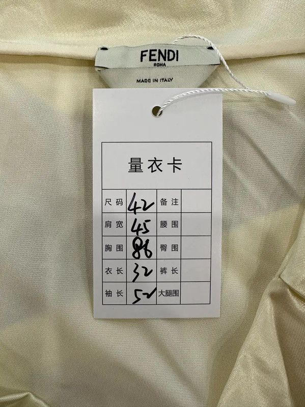 Fendi Fendi Cream Silk Women's Shirt 0089 Size L / US 10 / IT 46 - 5 Thumbnail