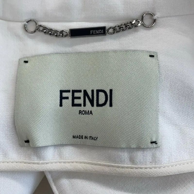 Fendi Fendi White Cotton Women's Cardigan M Size 0089 Size M / US 6-8 / IT 42-44 - 2 Thumbnail