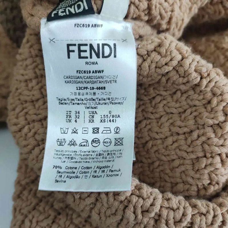 Fendi Fendi Khaki Knit Cardigan for Women 0089 Size M / US 6-8 / IT 42-44 - 3 Thumbnail
