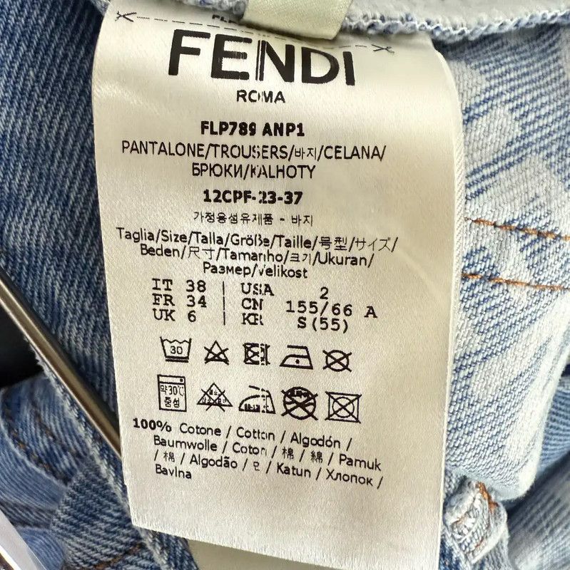 Fendi Fendi Blue Cotton Casual Women's Pants 0089 Size 27" / US 4 / IT 40 - 6 Thumbnail