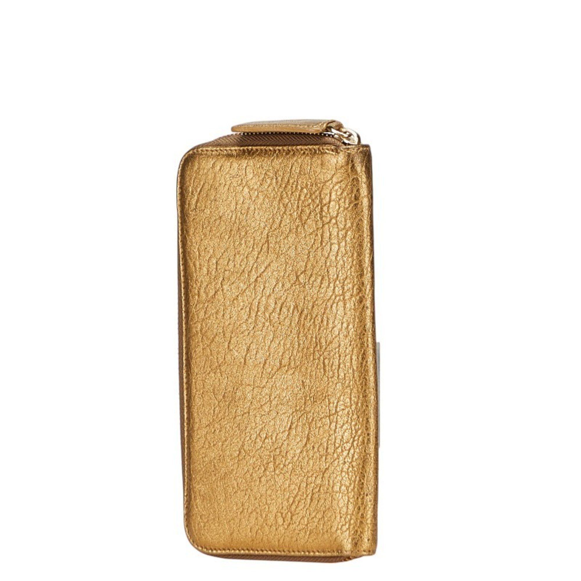 Bvlgari BVLGARI Collezione Long Wallet with Round Zipper, Gold Leather, Women's Size ONE SIZE - 2 Thumbnail
