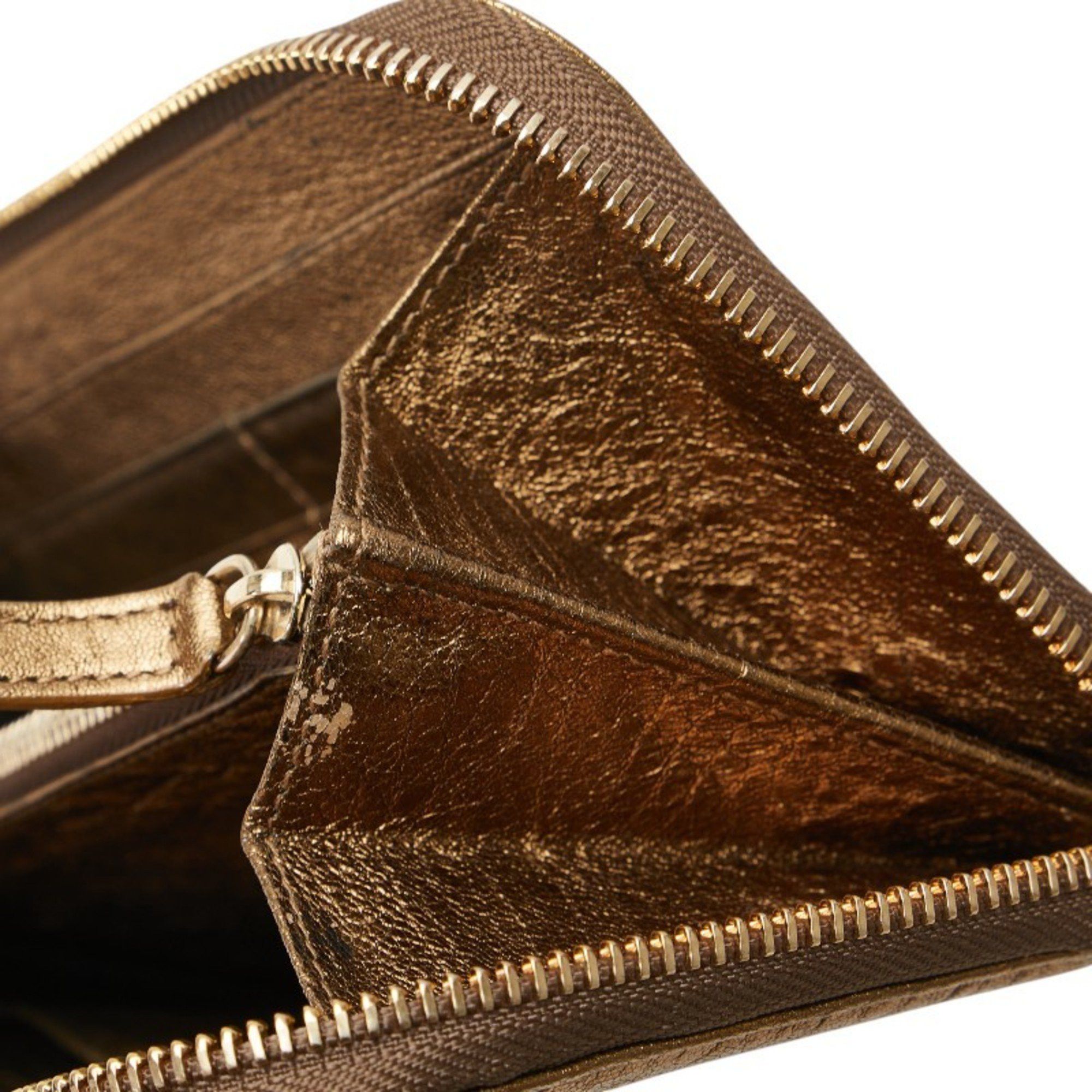 Bvlgari BVLGARI Collezione Long Wallet with Round Zipper, Gold Leather, Women's Size ONE SIZE - 4 Thumbnail