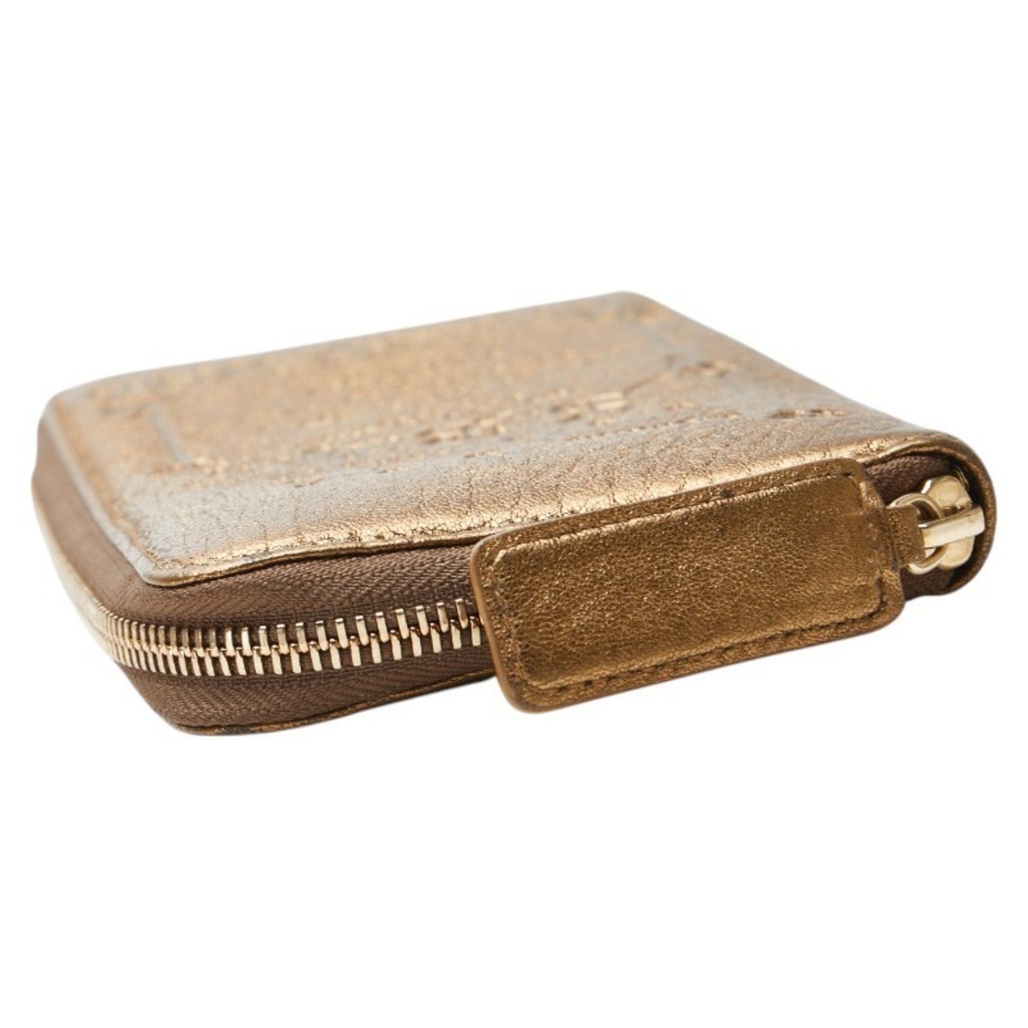 Bvlgari BVLGARI Collezione Long Wallet with Round Zipper, Gold Leather, Women's Size ONE SIZE - 7 Thumbnail