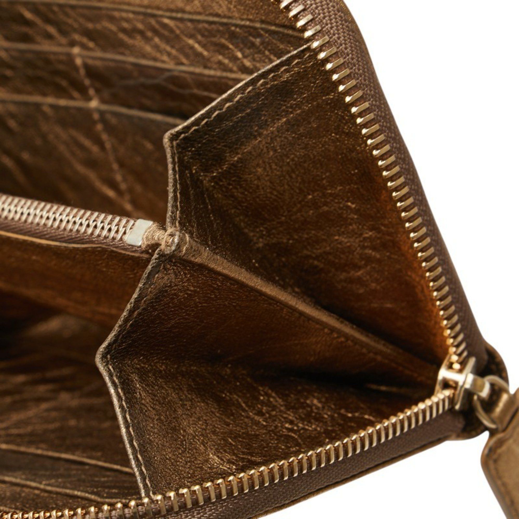 Bvlgari BVLGARI Collezione Long Wallet with Round Zipper, Gold Leather, Women's Size ONE SIZE - 5 Thumbnail
