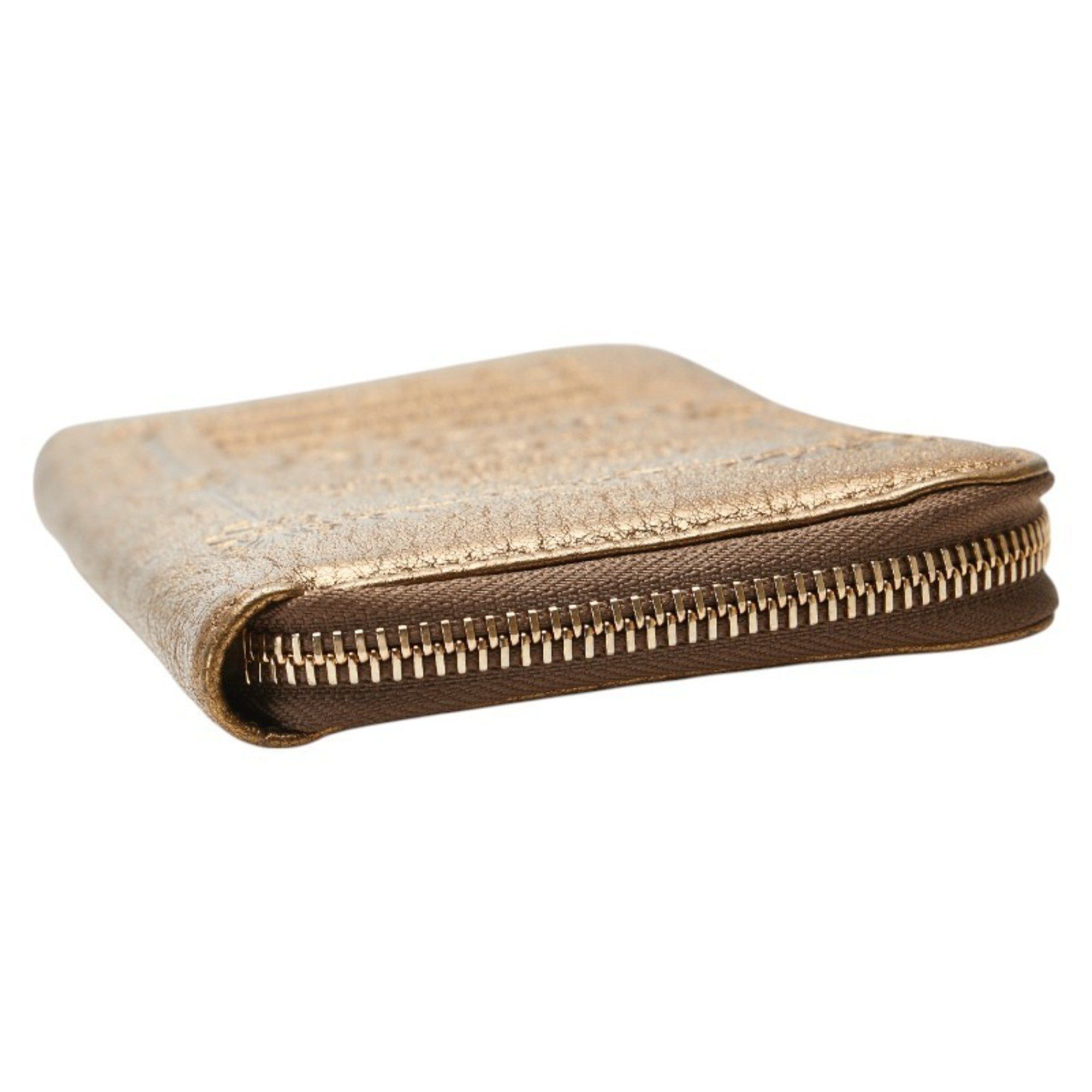 Bvlgari BVLGARI Collezione Long Wallet with Round Zipper, Gold Leather, Women's Size ONE SIZE - 6 Thumbnail