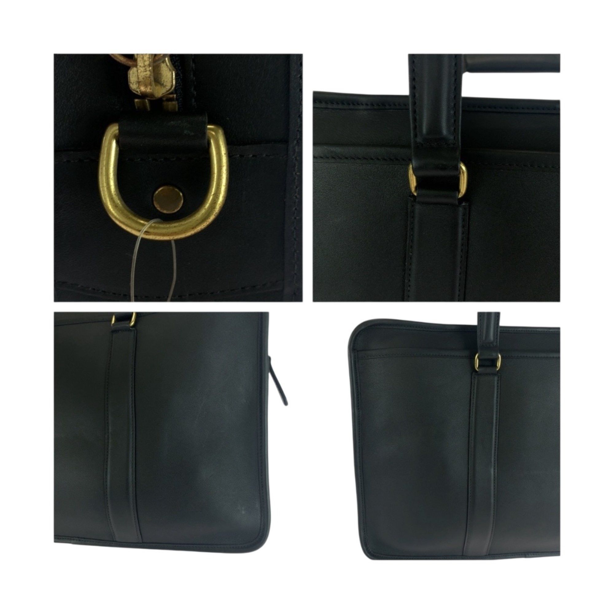 Coach COACH Old Coach 5296 Black Leather Shoulder Bag with Gold Hardware, 2-Way Handbag for Women Size ONE SIZE - 6 Thumbnail