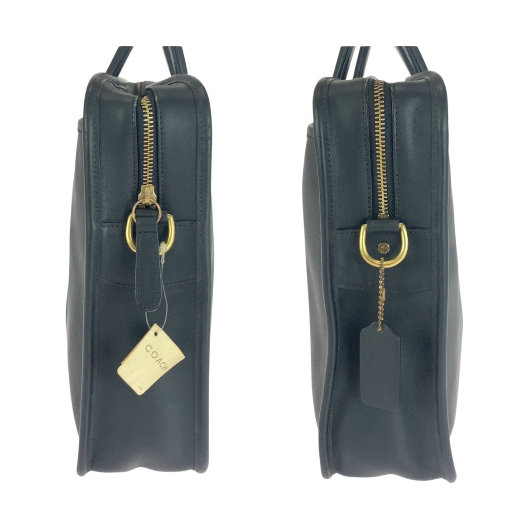 Coach COACH Old Coach 5296 Black Leather Shoulder Bag with Gold Hardware, 2-Way Handbag for Women Size ONE SIZE - 8 Thumbnail
