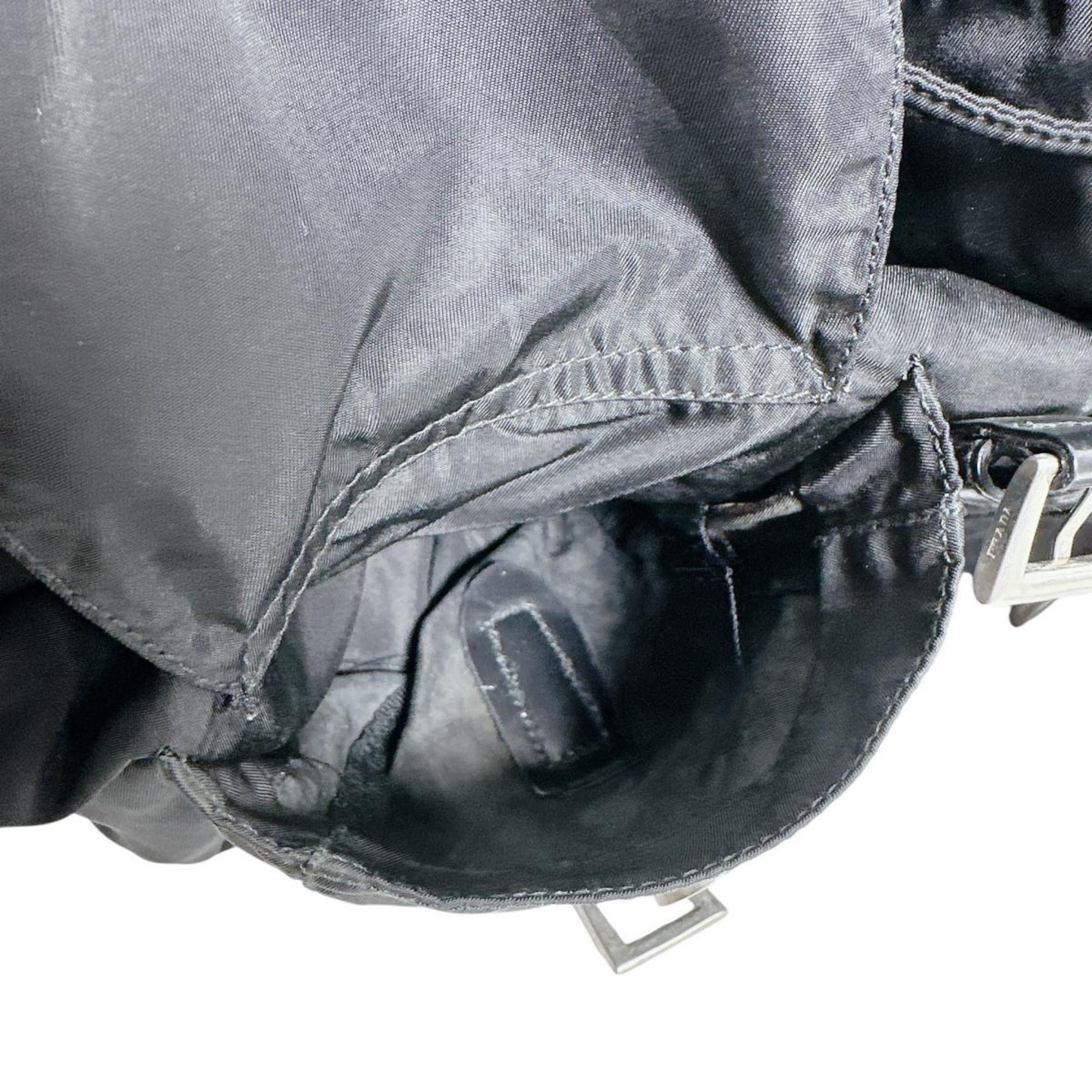 Prada Prada Triangle Logo Backpack in Black Nylon Size ONE SIZE - 11 Thumbnail