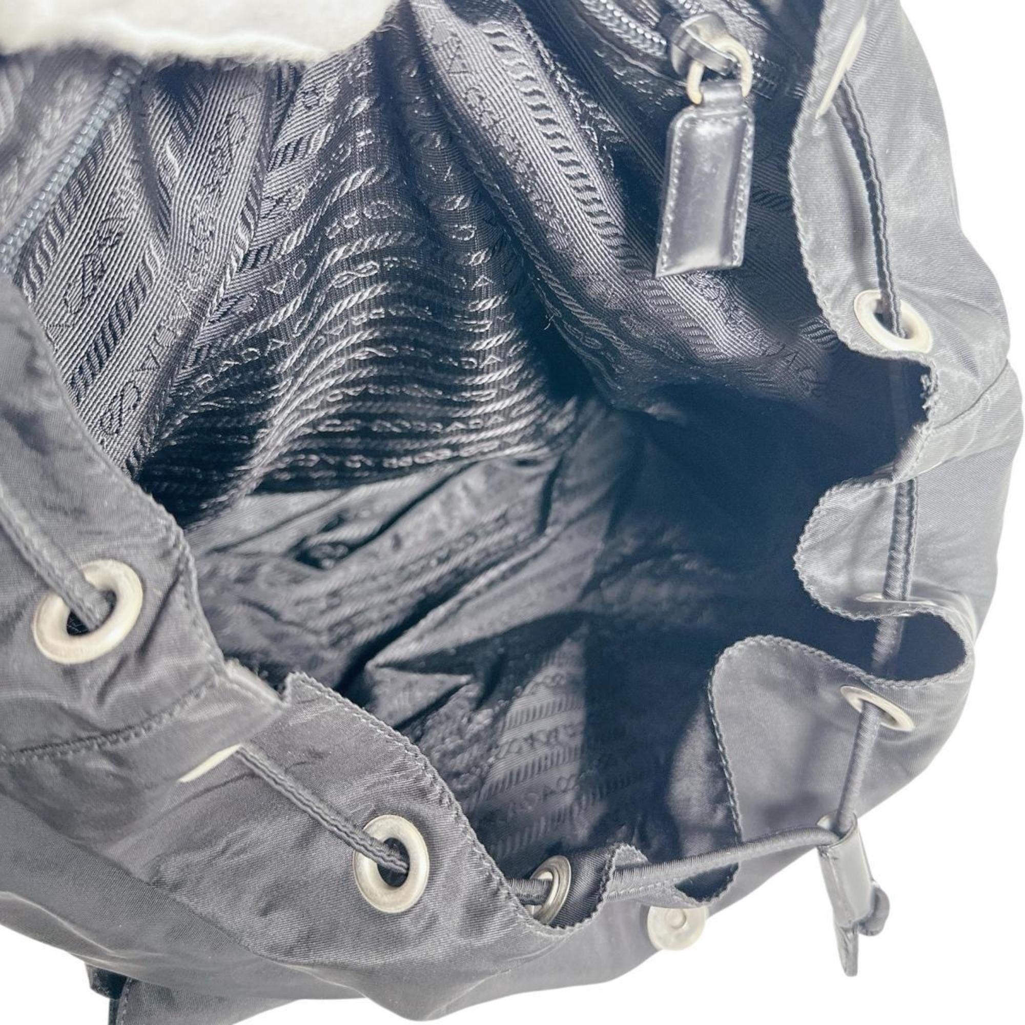 Prada Prada Triangle Logo Backpack in Black Nylon Size ONE SIZE - 10 Thumbnail