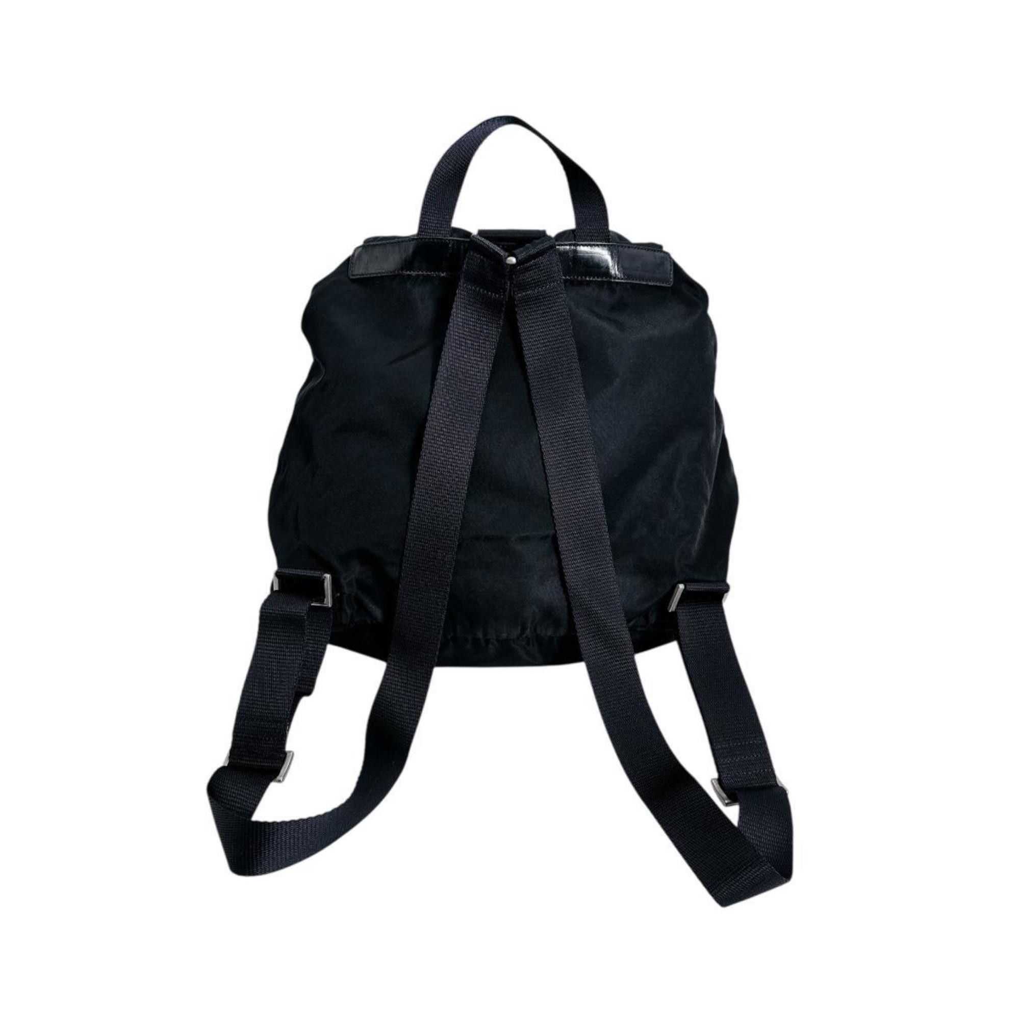 Prada Prada Triangle Logo Backpack in Black Nylon Size ONE SIZE - 2 Thumbnail