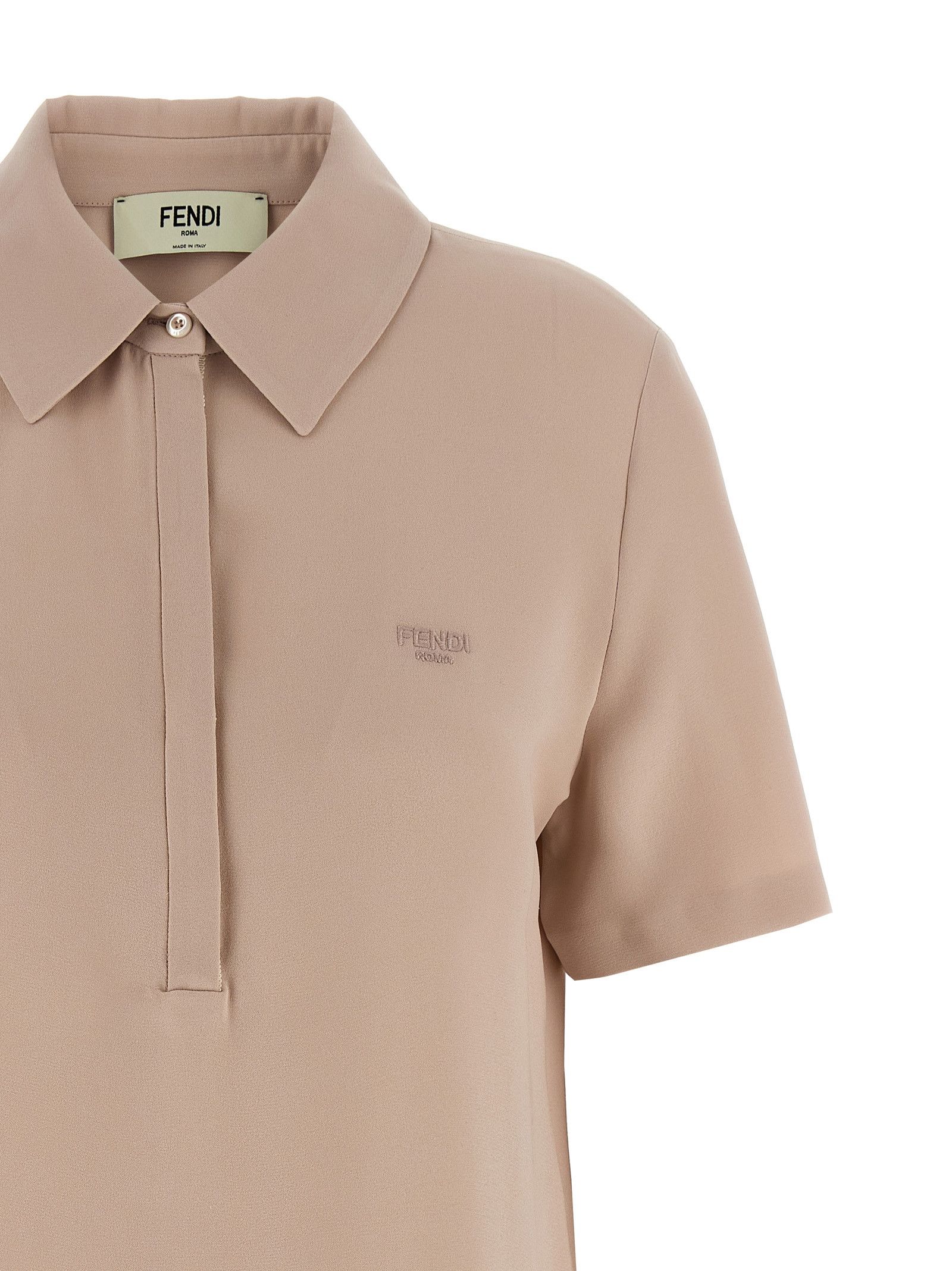 Fendi Silk Polo Shirt Size XS / US 0-2 / IT 36-38 - 3 Thumbnail