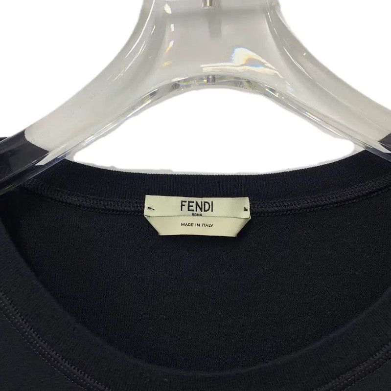 Fendi Fendi Black Cotton T-Shirt with Eye Print 0089 Size M / US 6-8 / IT 42-44 - 3 Thumbnail
