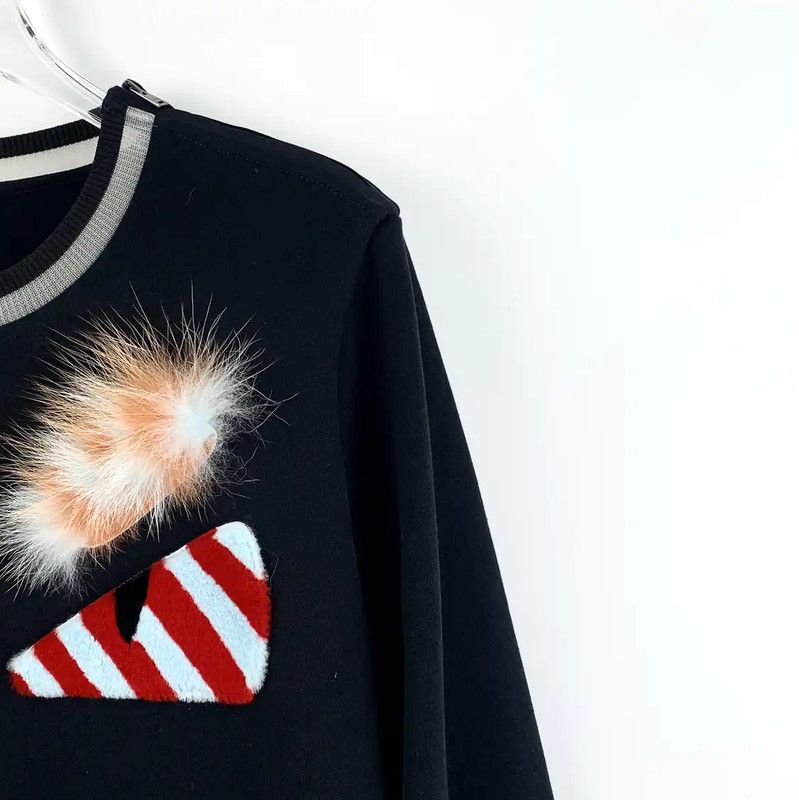 Fendi Fendi Black Women's Sweatshirt with Unique Design 0089 Size M / US 6-8 / IT 42-44 - 3 Thumbnail