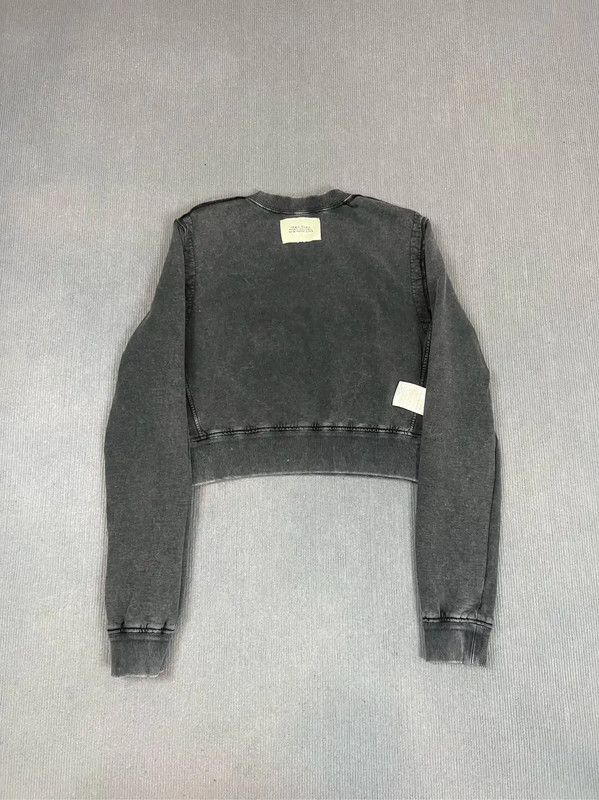 Fendi Fendi Cropped Gray Cotton Sweatshirt 0089 Size M / US 6-8 / IT 42-44 - 2 Thumbnail