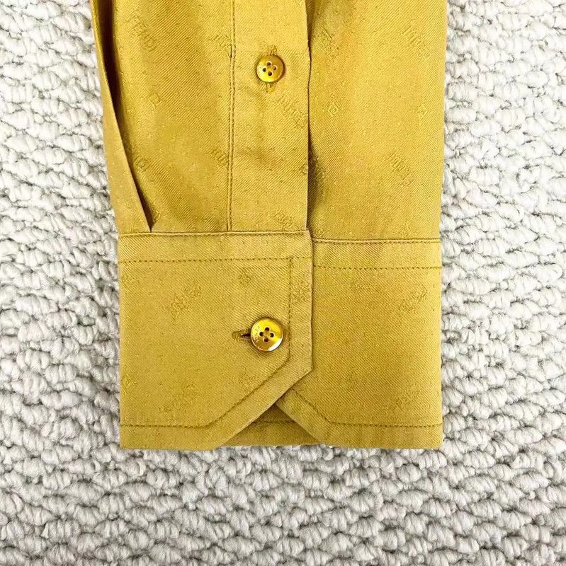 Fendi Fendi Yellow Silk Long Sleeve Shirt 0089 Size M / US 6-8 / IT 42-44 - 5 Thumbnail