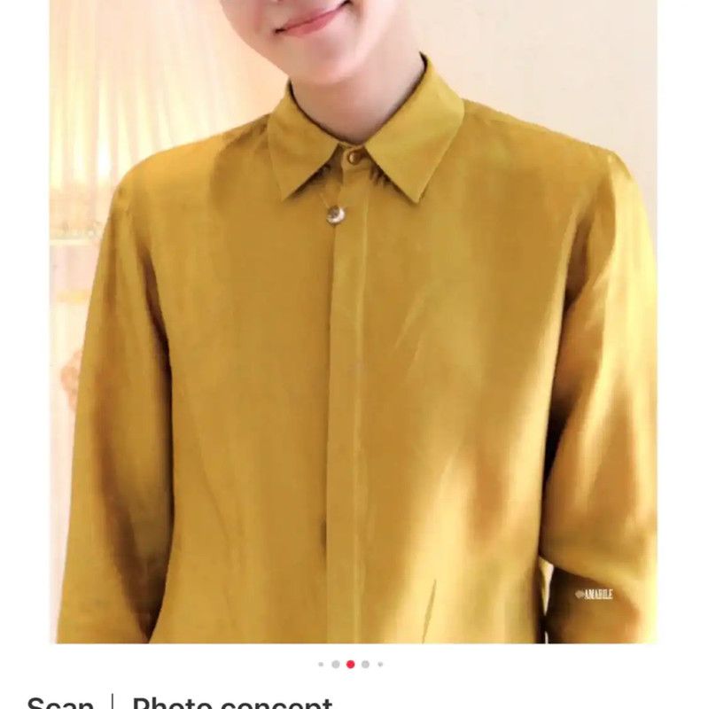 Fendi Fendi Yellow Silk Long Sleeve Shirt 0089 Size M / US 6-8 / IT 42-44 - 7 Thumbnail