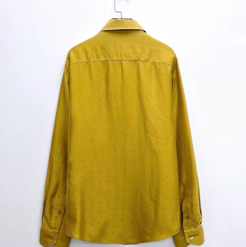 Fendi Fendi Yellow Silk Long Sleeve Shirt 0089 Size M / US 6-8 / IT 42-44 - 2 Thumbnail