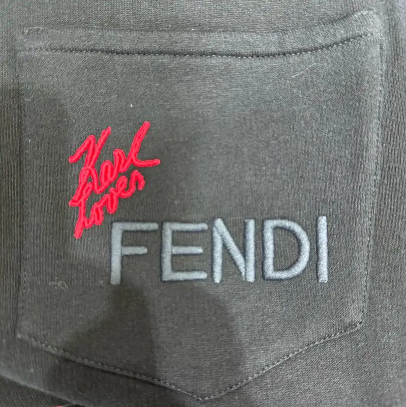 Fendi FENDI Black Cotton Graphic Casual Pants for Women 0089 Size 28" / US 6 / IT 42 - 3 Thumbnail
