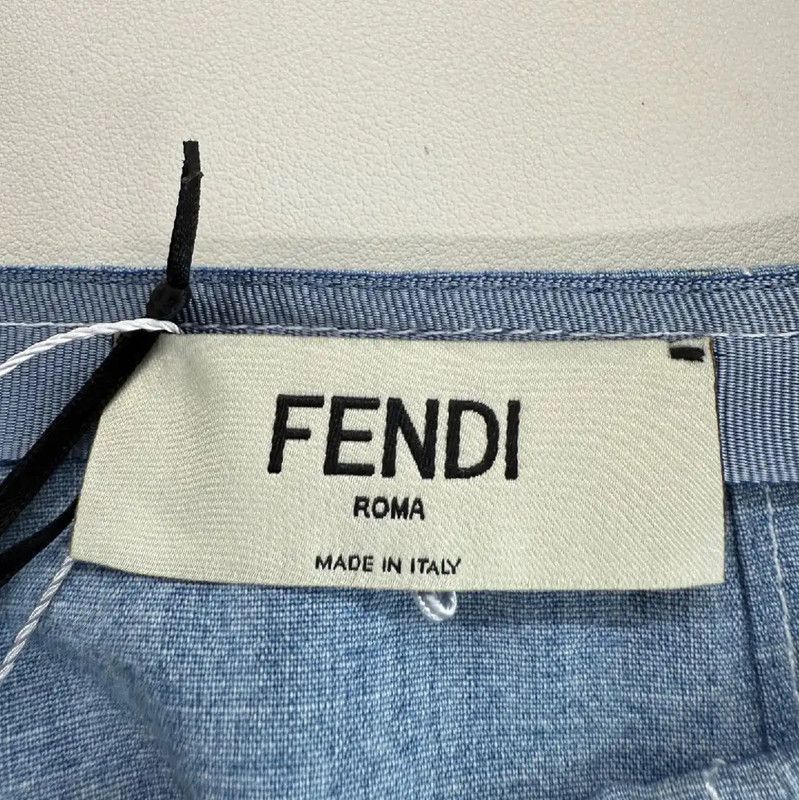 Fendi Fendi Light Blue Cotton Skirt for Women 0089 Size 23" - 4 Thumbnail