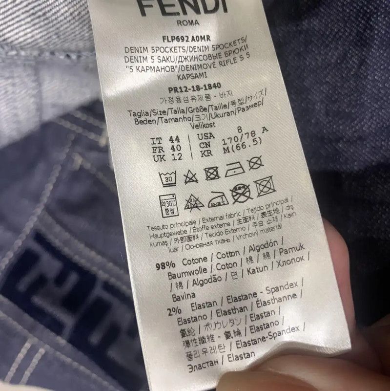 Fendi Fendi Blue Cotton Double F Logo Denim Pants 0089 Size 28" / US 6 / IT 42 - 5 Thumbnail