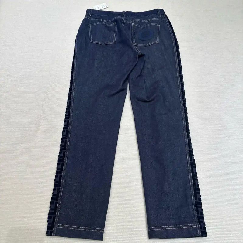 Fendi Fendi Blue Cotton Double F Logo Denim Pants 0089 Size 28" / US 6 / IT 42 - 2 Thumbnail