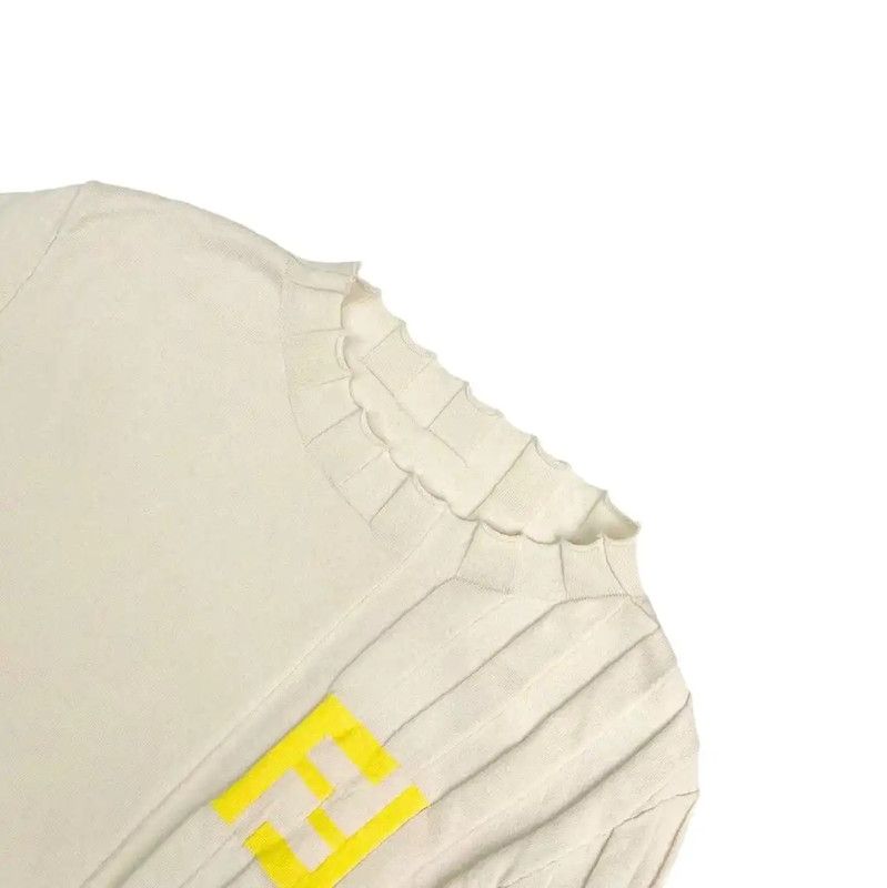 Fendi Fendi Cream Cotton Women's T-Shirt 0089 Size ONE SIZE - 3 Thumbnail