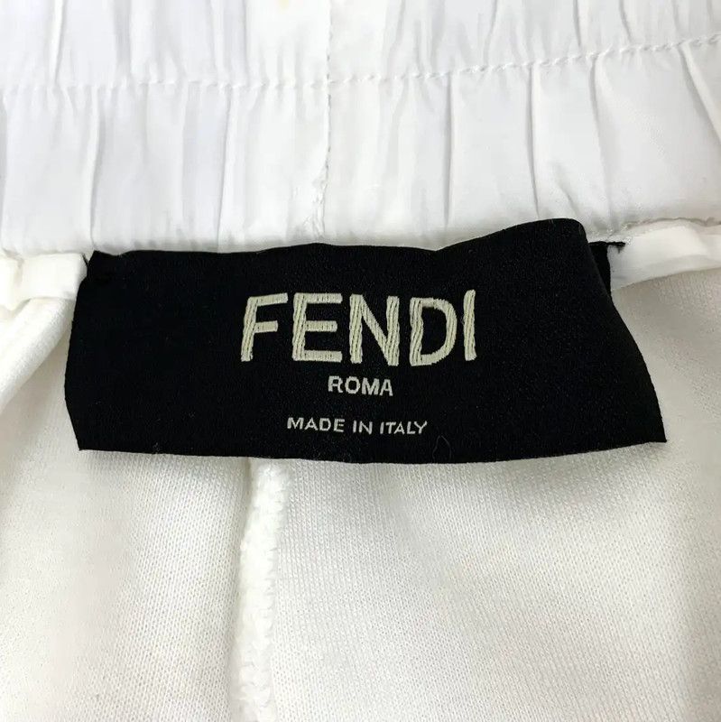 Fendi Fendi White Cotton Casual Pants for Women 0089 Size 23" - 6 Thumbnail