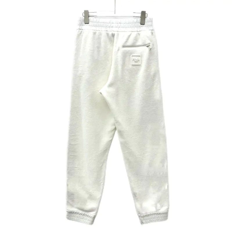 Fendi Fendi White Cotton Casual Pants for Women 0089 Size 23" - 2 Thumbnail