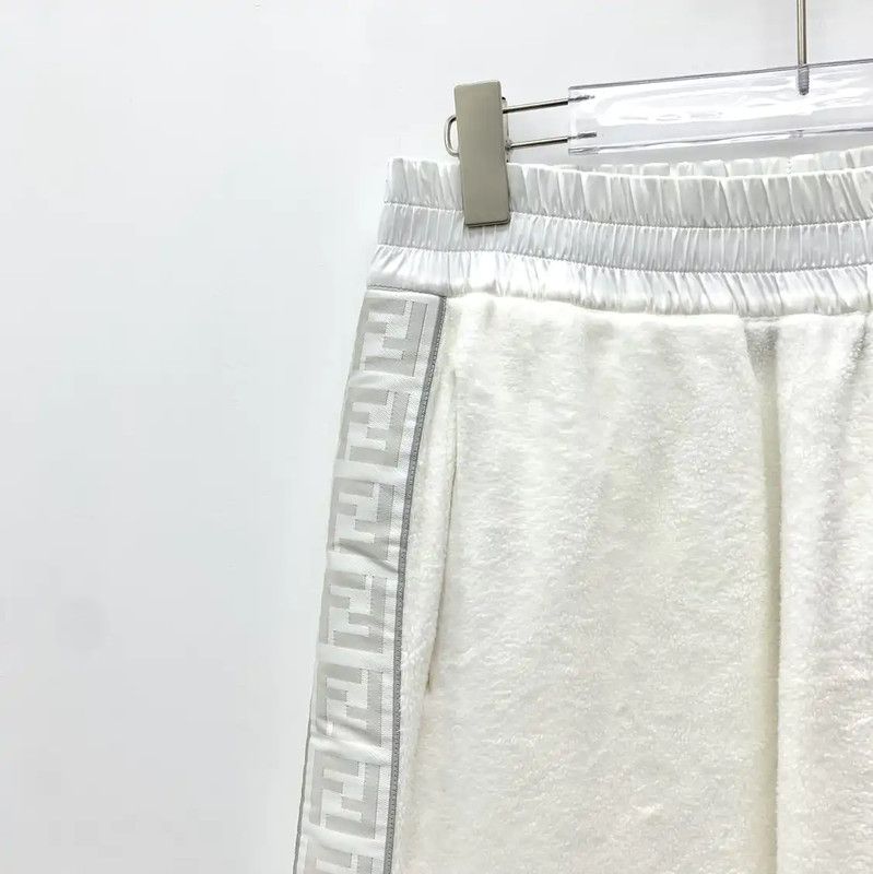 Fendi Fendi White Cotton Casual Pants for Women 0089 Size 23" - 3 Thumbnail