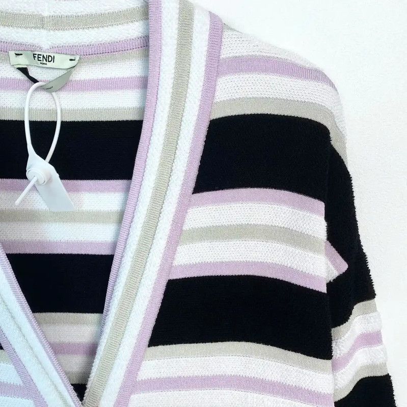 Fendi Fendi Color-Block Knit Long Sleeve Sweater 0089 Size M / US 6-8 / IT 42-44 - 3 Thumbnail