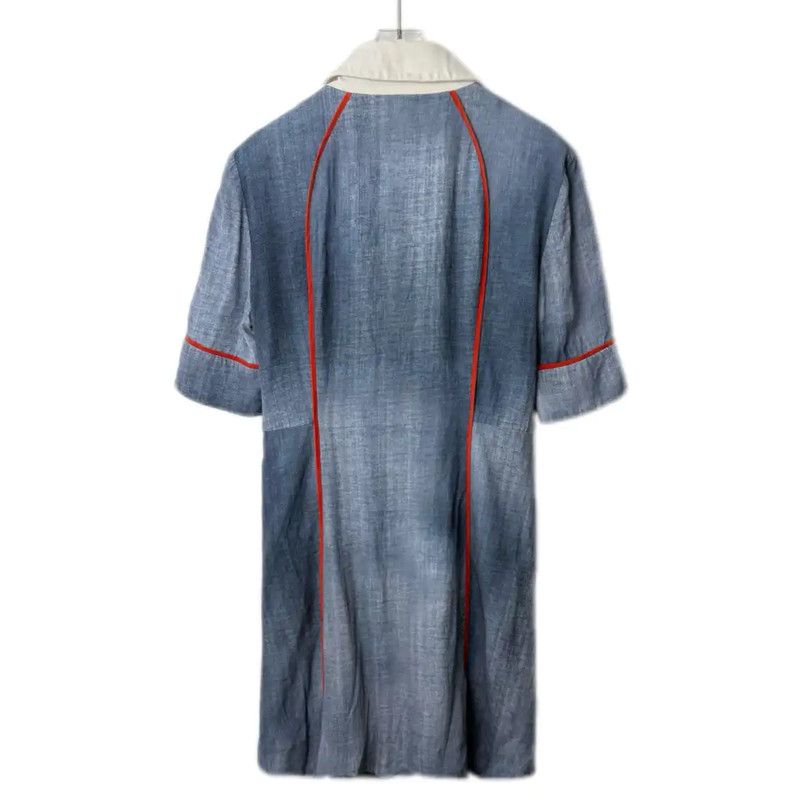 Fendi Fendi Blue Cotton Blend Dress for Women 0089 Size L / US 10 / IT 46 - 2 Thumbnail