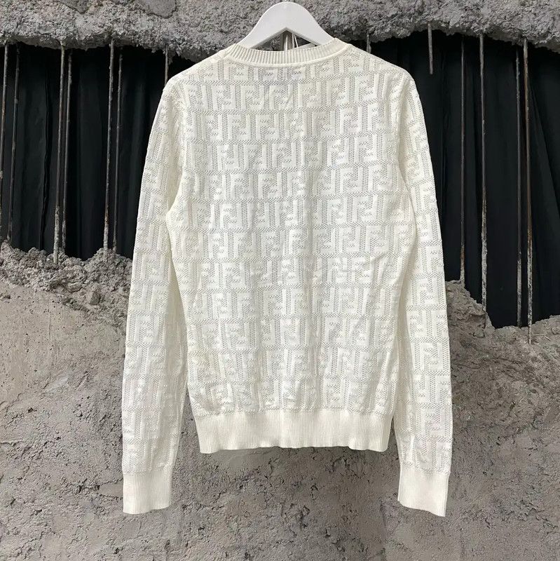 Fendi Fendi Women's White Knit Sweater 0089 Size ONE SIZE - 2 Thumbnail