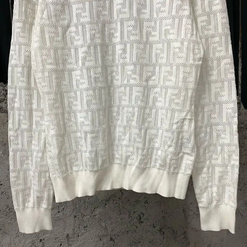 Fendi Fendi Women's White Knit Sweater 0089 Size ONE SIZE - 4 Thumbnail