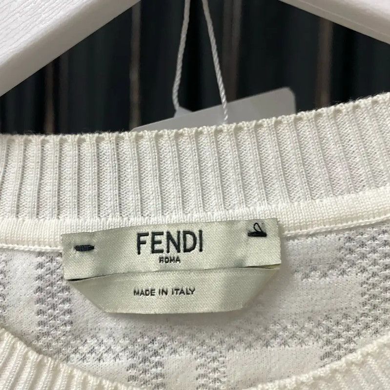 Fendi Fendi Women's White Knit Sweater 0089 Size ONE SIZE - 6 Thumbnail
