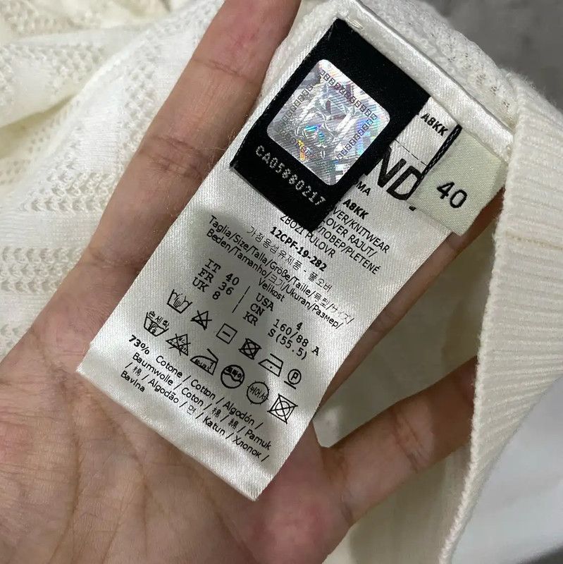 Fendi Fendi Women's White Knit Sweater 0089 Size ONE SIZE - 7 Thumbnail