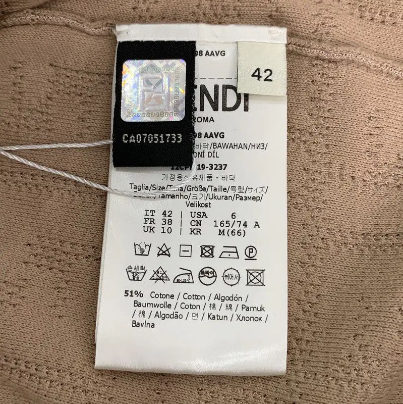 Fendi Fendi Brown Cotton Midi Skirt for Women 0089 Size 23" - 6 Thumbnail