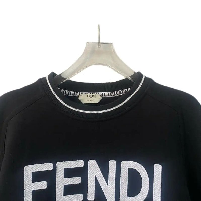 Fendi Fendi Black Cotton Women's Sweatshirt 0089 Size M / US 6-8 / IT 42-44 - 3 Thumbnail