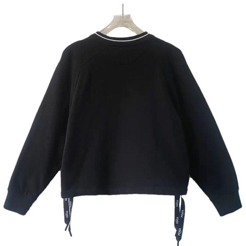 Fendi Fendi Black Cotton Women's Sweatshirt 0089 Size M / US 6-8 / IT 42-44 - 2 Thumbnail