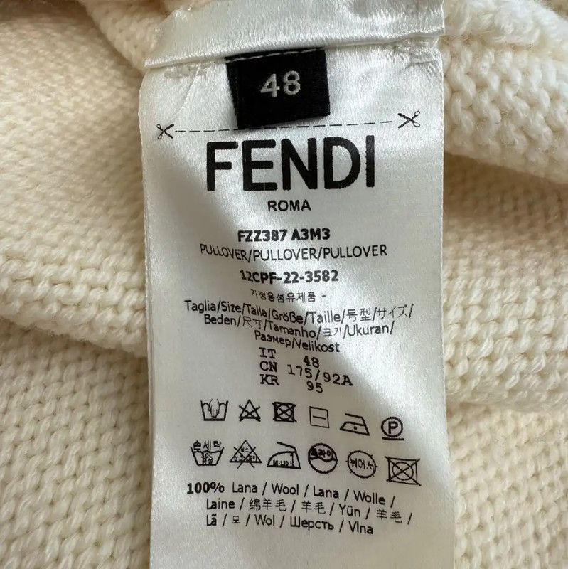 Fendi Fendi White Wool Sweater for Women XL 0089 Size XL / US 12-14 / IT 48-50 - 5 Thumbnail
