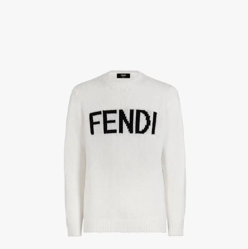 Fendi Fendi White Wool Sweater for Women XL 0089 Size XL / US 12-14 / IT 48-50 - 4 Thumbnail