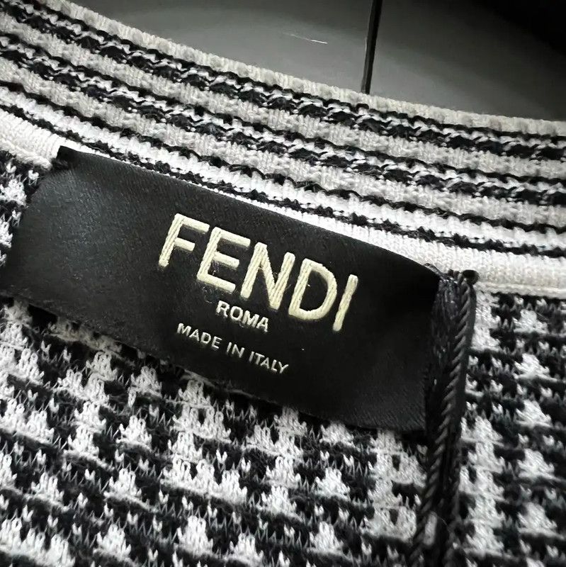 Fendi Fendi Light Gray Wool Long Sleeve Knitted Top 0089 Size ONE SIZE - 2 Thumbnail