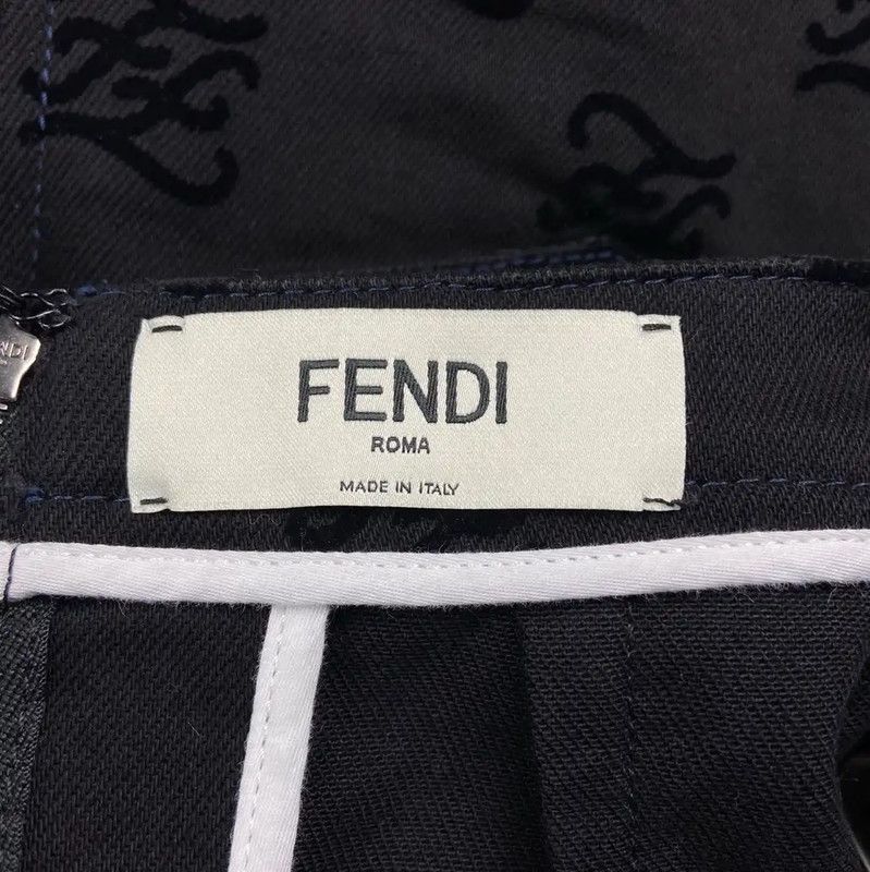 Fendi Fendi Gray Cotton Midi Skirt for Women 0089 Size 23" - 5 Thumbnail