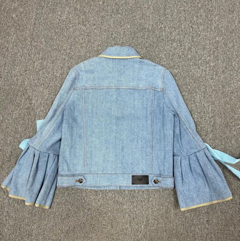 Fendi Fendi Blue Denim Jacket with Unique Sleeve Detail 0089 Size M / US 6-8 / IT 42-44 - 2 Thumbnail