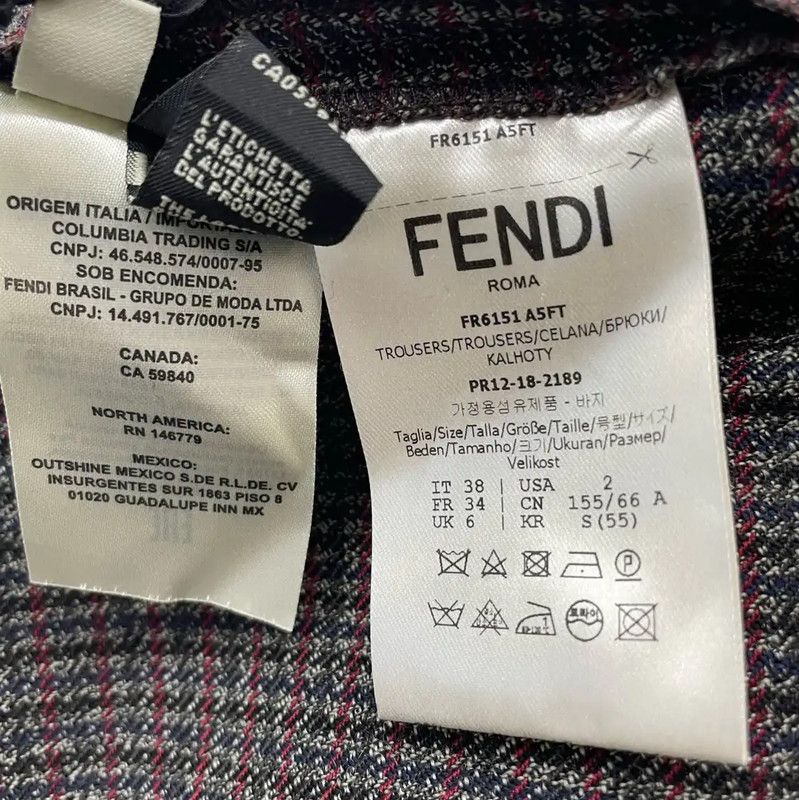 Fendi Fendi Gray Cotton Casual Pants for Women 0089 Size 23" - 4 Thumbnail