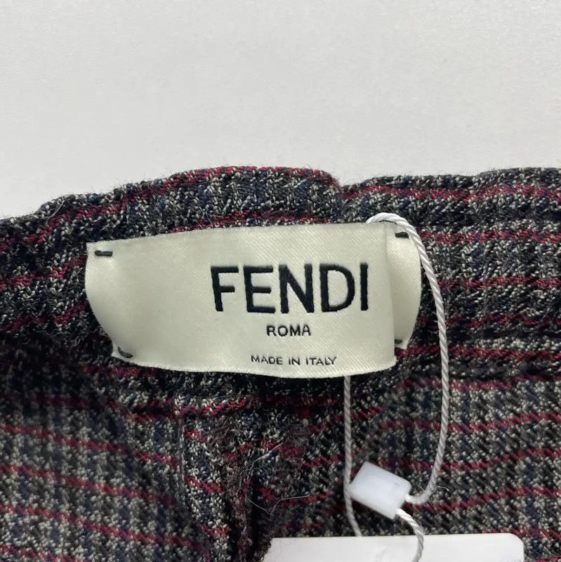Fendi Fendi Gray Cotton Casual Pants for Women 0089 Size 23" - 3 Thumbnail