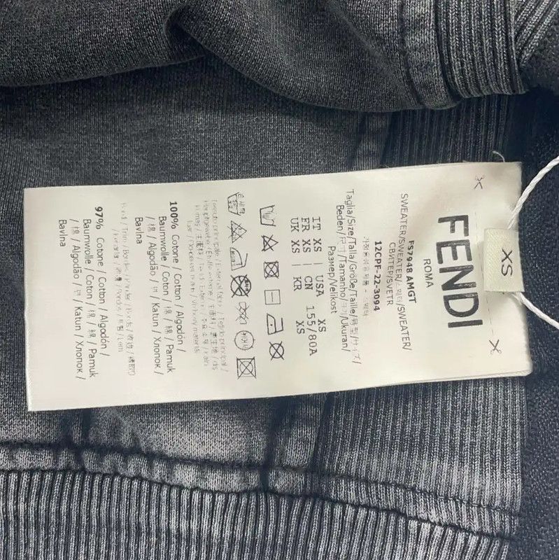 Fendi Fendi Women's Dark Gray Cropped Sweatshirt 0089 Size XS / US 0-2 / IT 36-38 - 4 Thumbnail